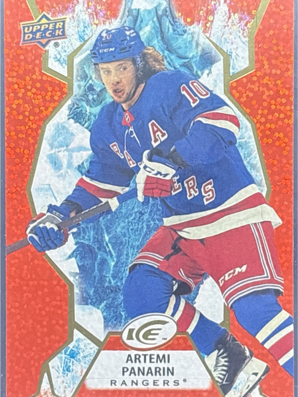 Upper Deck Ice Artemi Panarin Rangers Red Hockey Trading Card